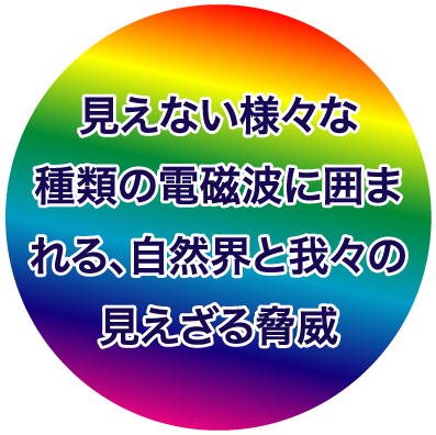 見えない様々な
種類の電磁波に囲まれる、自然界と我々の見えざる脅威